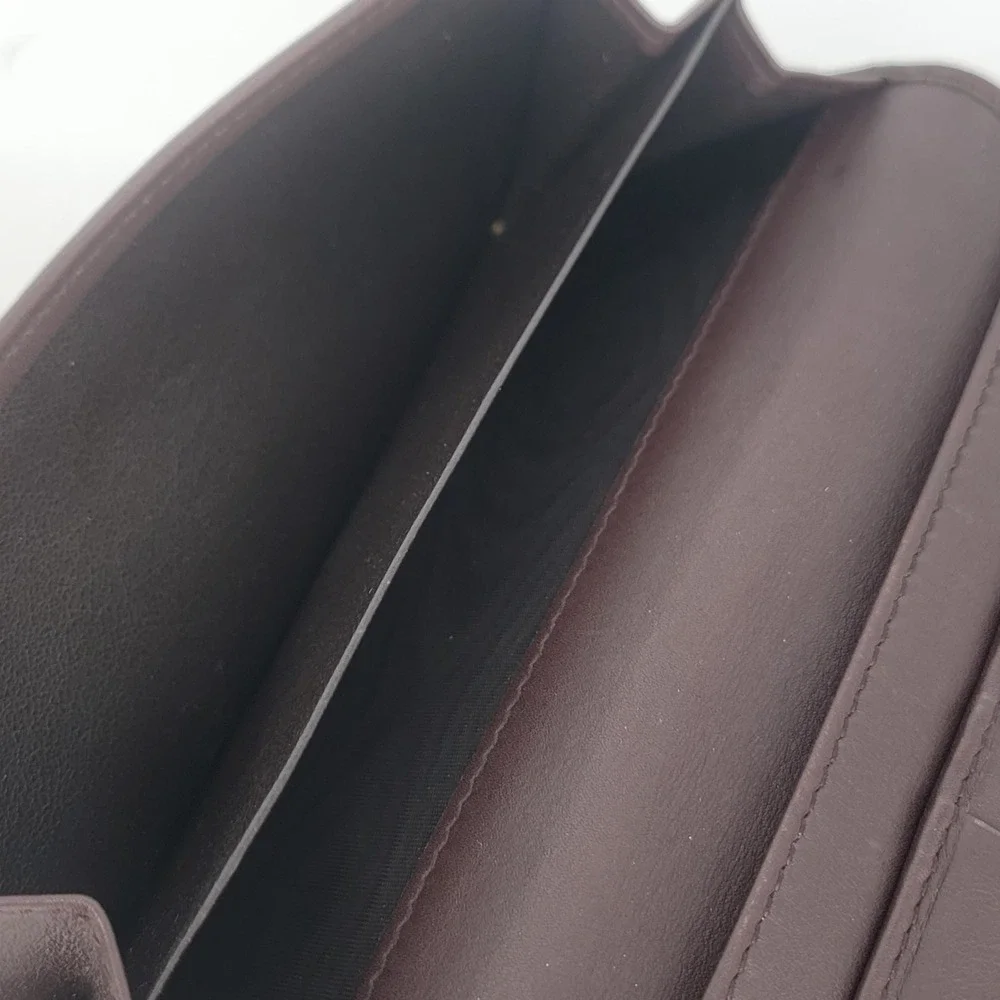 AuthenticGucci Guccissima Leather Long Wallet Brown GG Monogram Gold Logo